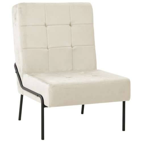 Stolica za opuštanje 65 x 79 x 87 cm krem bijela baršunasta - Krema 1 Cijena