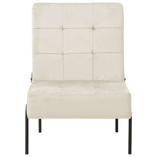 Stolica za opuštanje 65 x 79 x 87 cm krem bijela baršunasta - Krema 1 Cijena