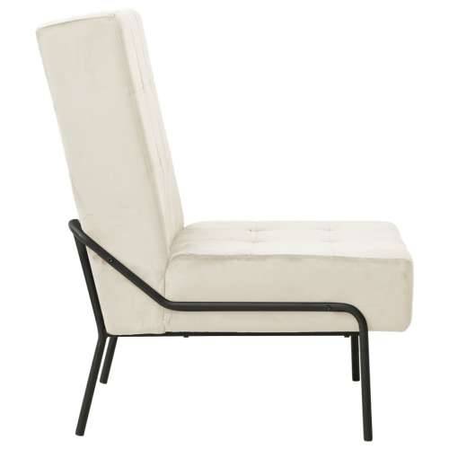 Stolica za opuštanje 65 x 79 x 87 cm krem bijela baršunasta - Krema 1 Cijena