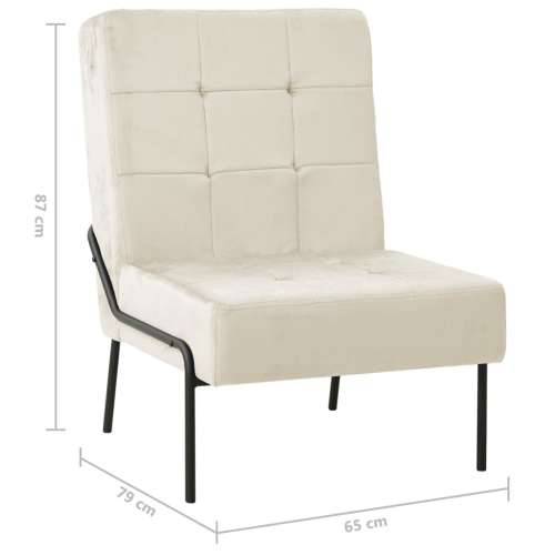 Stolica za opuštanje 65 x 79 x 87 cm krem bijela baršunasta - Krema 1 Cijena