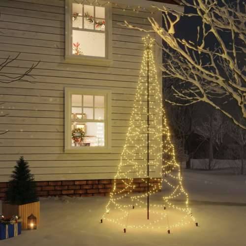 Božićno drvce s metalnim stupom 500 LED tople bijele 3 m