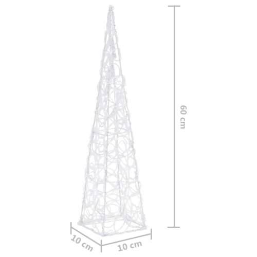 Akrilni ukrasni stožac s LED svjetlima hladni bijeli 60 cm Cijena