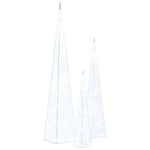 Set akrilnih ukrasnih LED stožaca hladno bijeli 30/45/60 cm - Hladna bijela 30/45/60 cm 1 s baterijom Cijena