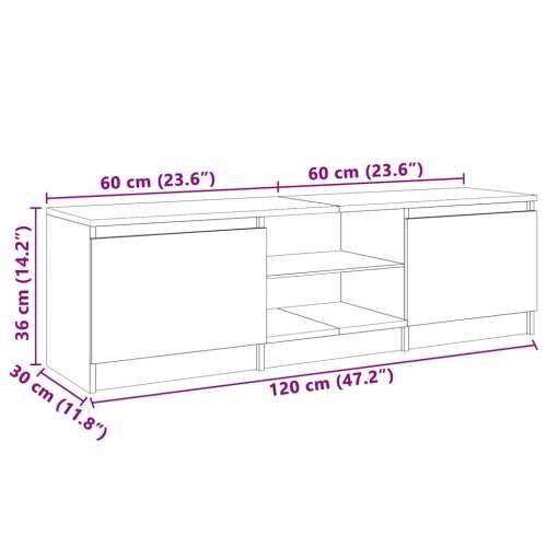 TV ormarić s LED svjetlima visoki sjaj bijeli 120x30x36 cm - Visoko sjajno bijela 120 x 30 x 36 cm 1 Cijena