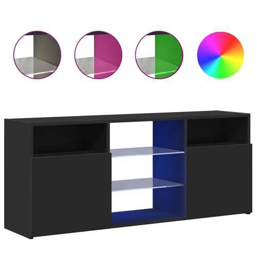 TV ormarić s LED svjetlima crni 120 x 30 x 50 cm - Crna 1 Cijena