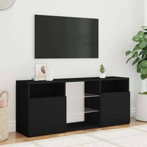 TV ormarić s LED svjetlima crni 120 x 30 x 50 cm - Crna 1 Cijena