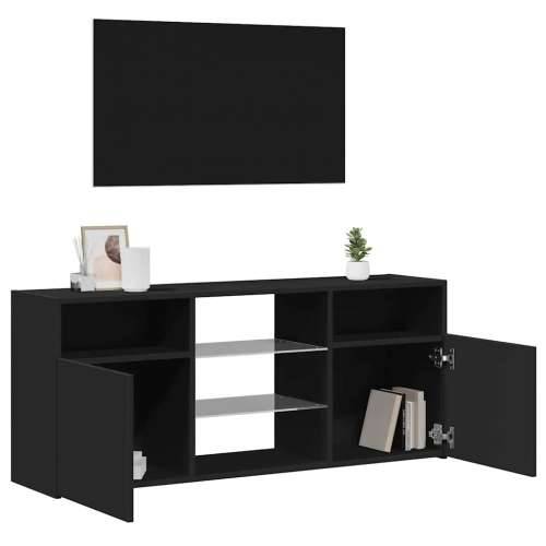 TV ormarić s LED svjetlima crni 120 x 30 x 50 cm - Crna 1 Cijena