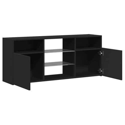 TV ormarić s LED svjetlima crni 120 x 30 x 50 cm - Crna 1 Cijena