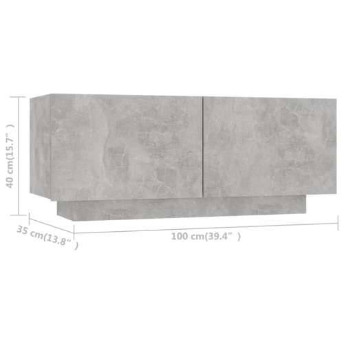 TV ormarić boja betona 100 x 35 x 40 cm od konstruiranog drva - Beton siva 1 Cijena