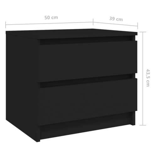Noćni ormarić crni 50 x 39 x 43,5 cm od konstruiranog drva - Crna 1 Cijena