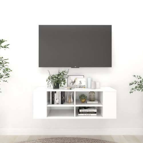 Zidni TV ormarić bijeli 102 x 35 x 35 cm konstruirano drvo - Bijela 1 Cijena