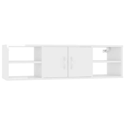 Zidna polica visoki sjaj bijela 102x30x29 cm konstruirano drvo - Visoko sjajno bijela 1 Cijena