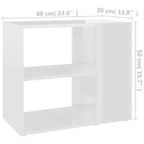 Bočni ormarić visoki sjaj bijeli 60x30x50 cm konstruirano drvo - Visoko sjajno bijela 1 Cijena