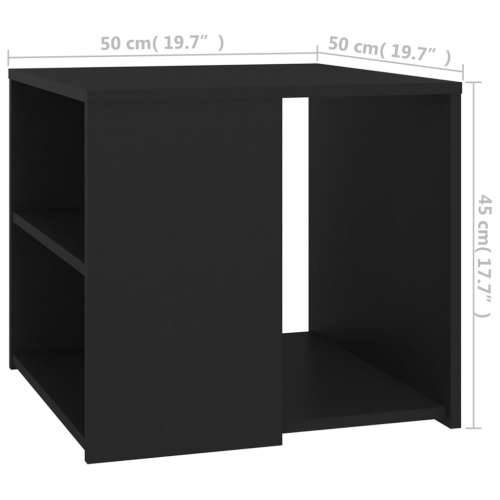 Bočni stolić crni 50 x 50 x 45 cm konstruirano drvo - Crna 1 Cijena