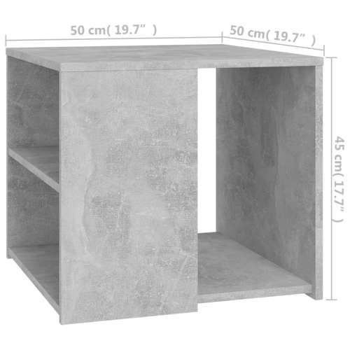 Bočni stolić siva boja betona 50 x 50 x 45 cm konstruirano drvo - Beton siva 1 Cijena