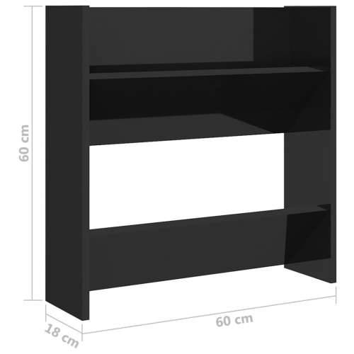Zidni ormarići za cipele 4 kom sjajni crni 60x18x60 cm drveni - visoko sjajno crna 4 60 cm 1 Cijena