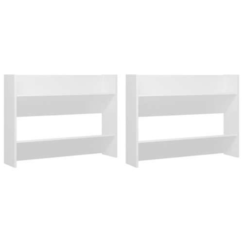 Zidni ormarići za cipele 2 kom bijeli 80 x 18 x 60 cm drveni - Bijela 2 60 cm 80 cm Cijena