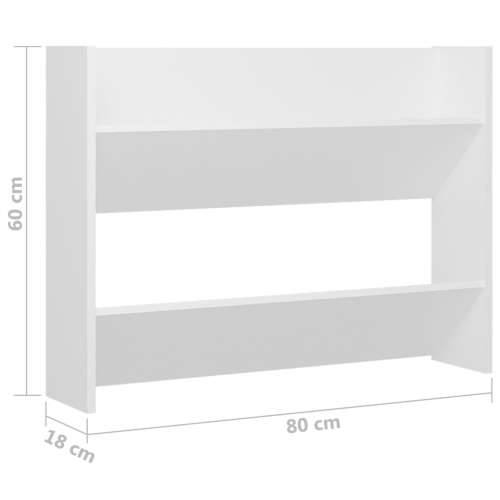 Zidni ormarići za cipele 2 kom bijeli 80 x 18 x 60 cm drveni - Bijela 2 60 cm 80 cm Cijena