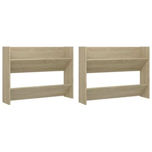 Zidni ormarići za cipele 2 kom boja hrasta 80x18x60 cm drveni - sonoma hrast 2 60 cm 80 cm Cijena