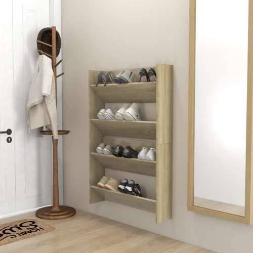 Zidni ormarići za cipele 2 kom boja hrasta 80x18x60 cm drveni - sonoma hrast 2 60 cm 80 cm Cijena