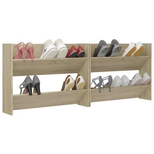 Zidni ormarići za cipele 2 kom boja hrasta 80x18x60 cm drveni - sonoma hrast 2 60 cm 80 cm Cijena