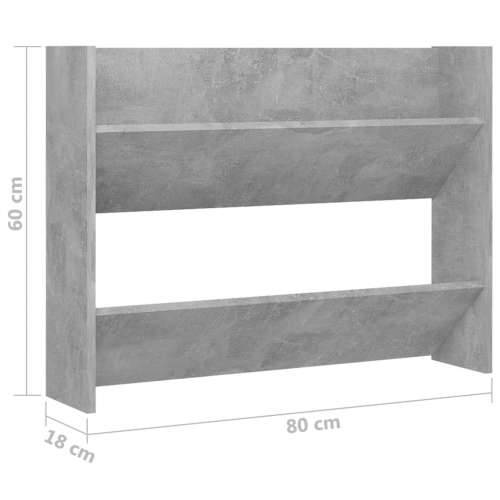 Zidni ormarić za cipele siva boja betona 80 x 18 x 60 cm drveni - Beton siva 1 60 cm 80 cm Cijena