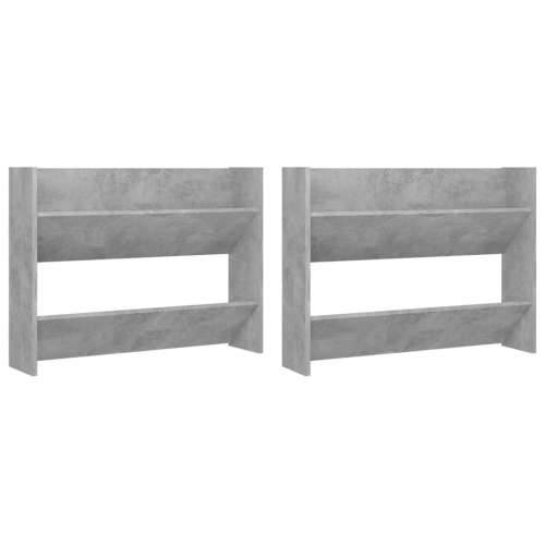 Zidni ormarići za cipele 2 kom boja betona 80x18x60 cm drveni - Beton siva 2 60 cm 80 cm Cijena