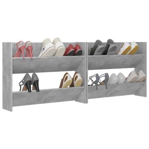 Zidni ormarići za cipele 2 kom boja betona 80x18x60 cm drveni - Beton siva 2 60 cm 80 cm Cijena
