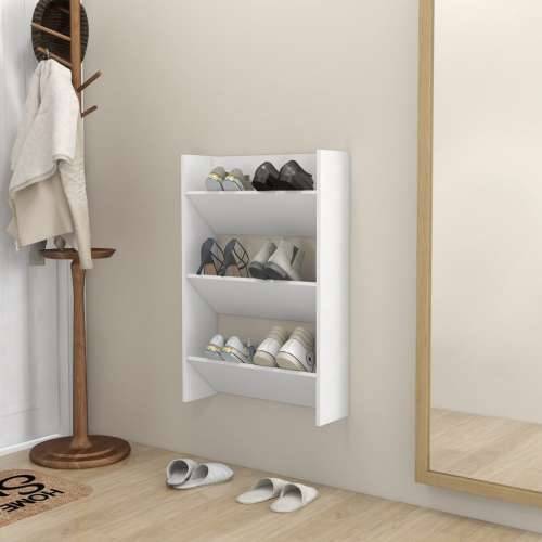 Zidni ormarić za cipele bijeli 60x18x90 cm konstruirano drvo - Bijela 1 90 cm 60 cm Cijena