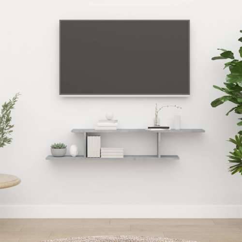 Zidna TV polica boja betona 125 x 18 x 23 cm konstruirano drvo - Beton siva 1 Cijena