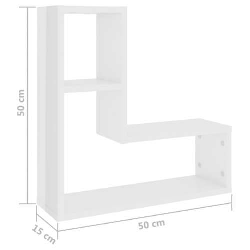 Zidne police 2 kom sjajne bijele 50x15x50 cm konstruirano drvo - Visoko sjajno bijela 2 1 Cijena