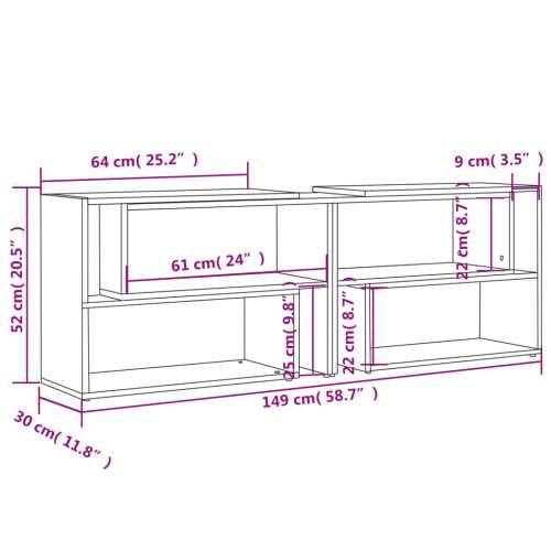 TV ormarić boja betona 149 x 30 x 52 cm konstruirano drvo - Beton siva 1 149 cm Cijena