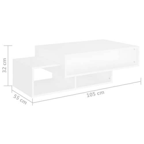 Stolić za kavu bijeli 105 x 55 x 32 cm od konstruiranog drva - Bijela 1 Cijena