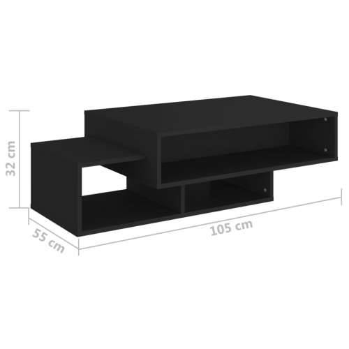 Stolić za kavu crni 105 x 55 x 32 cm od konstruiranog drva - Crna 1 Cijena