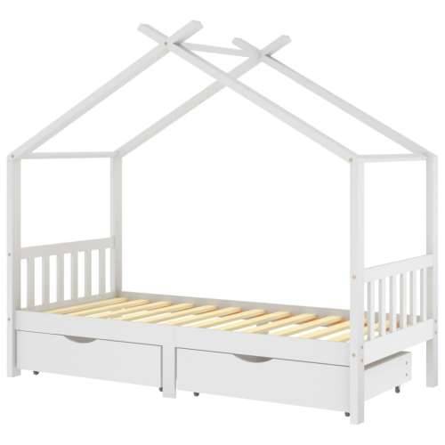 Okvir za dječji krevet s ladicama bijeli 90x200 cm od borovine Cijena