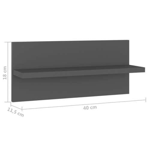 Zidne police 4 kom sive 40 x 11,5 x 18 cm od konstruiranog drva - Siva 4 1 Cijena