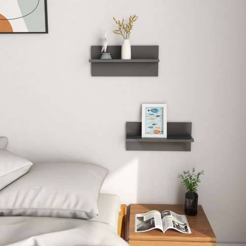 Zidne police 2 kom visoki sjaj sive 40 x 11,5 x 18 cm visoko sjajno siva 2 1 Cijena