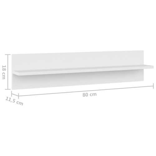 Zidne police 2 kom bijele 80 x 11,5 x 18 cm od iverice - Bijela 2 1 Cijena