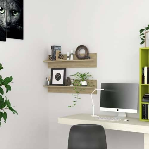 Zidne police 2 kom boja hrasta sonome 80x11,5x18 cm od iverice - sonoma hrast 2 1 Cijena