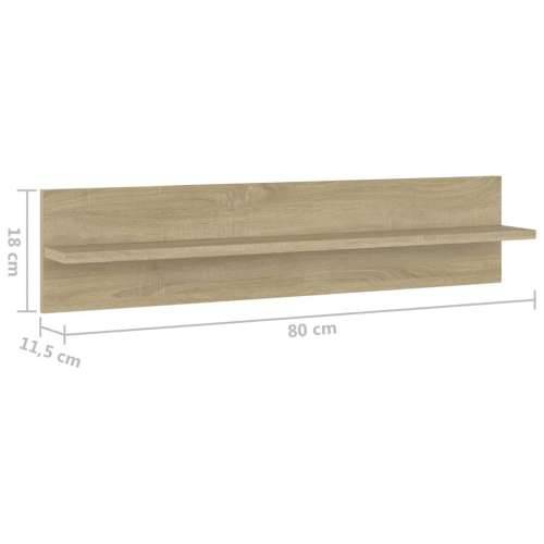 Zidne police 2 kom boja hrasta sonome 80x11,5x18 cm od iverice - sonoma hrast 2 1 Cijena
