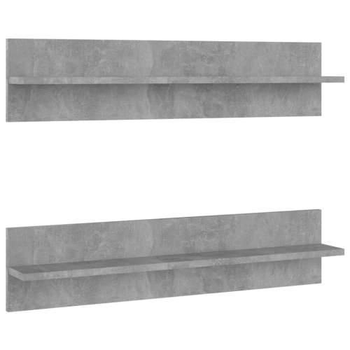 Zidne police 2 kom siva boja betona 80x11,5x18 cm od iverice - Beton siva 2 1 Cijena