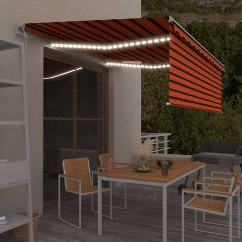 Automatska tenda roleta i senzor LED 4,5 x 3 m narančasto-smeđa  - Šareni 4.5 x 3 m 1 Cijena