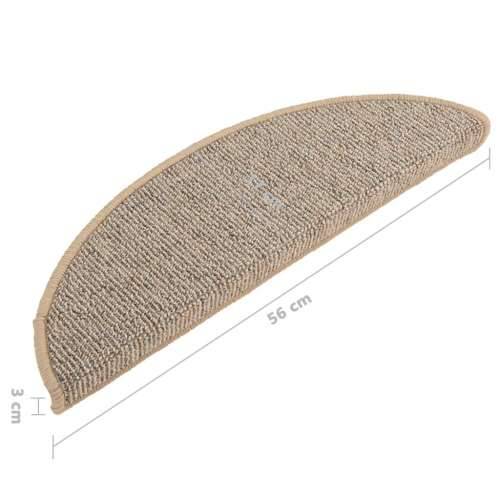 Tepisi za stepenice 15 kom smeđi 56 x 17 x 3 cm - Smeđa 56 x 17 x 3 cm 15 Cijena