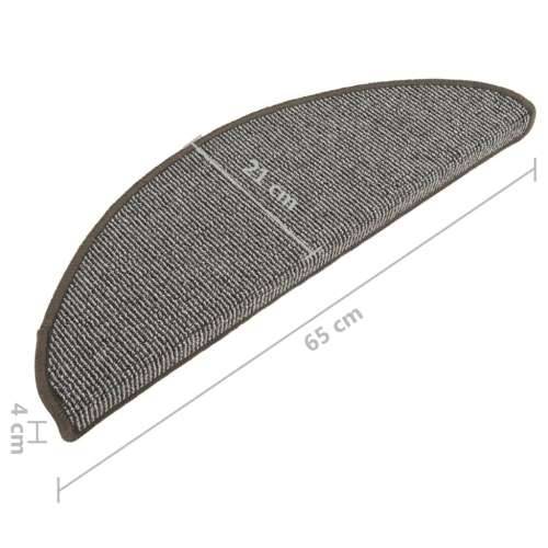 Tepisi za stepenice 15 kom sivi 65 x 21 x 4 cm - Siva 65 x 21 x 4 cm 15 Cijena