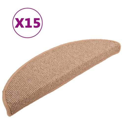 Tepisi za stepenice 15 kom svjetlosmeđi 65 x 21 x 4 cm - Svjetlosmeđa 65 x 21 x 4 cm 15 Cijena