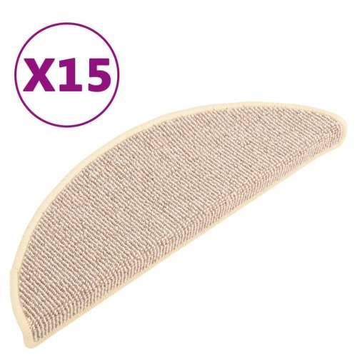 Tepisi za stepenice 15 kom bijelo-smeđi 65 x 21 x 4 cm - Bijela i smeđa 65 x 21 x 4 cm 15 Cijena