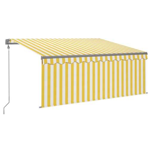 Automatska tenda s roletom i senzorom LED 3 x 2,5 m žuto-bijela   - Žuta i bijela 3 x 2.5 m 1 Cijena