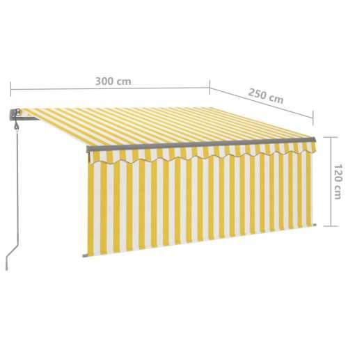 Automatska tenda s roletom i senzorom LED 3 x 2,5 m žuto-bijela   - Žuta i bijela 3 x 2.5 m 1 Cijena