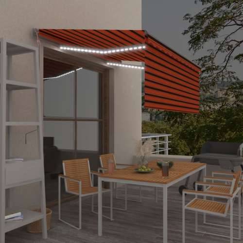 Automatska tenda roleta i senzor LED 3 x 2,5 m narančasto-smeđa   - Šareni 3 x 2.5 m 1 Cijena