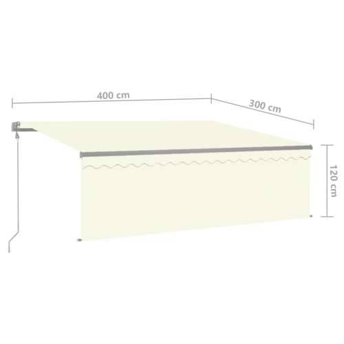 Automatska tenda s roletom i senzorom LED 4 x 3 m krem   - Krema 4 x 3 m 1 Cijena